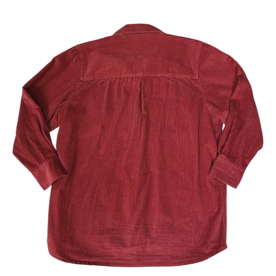 Jacket Shirt By Roamans In Red, Size:L