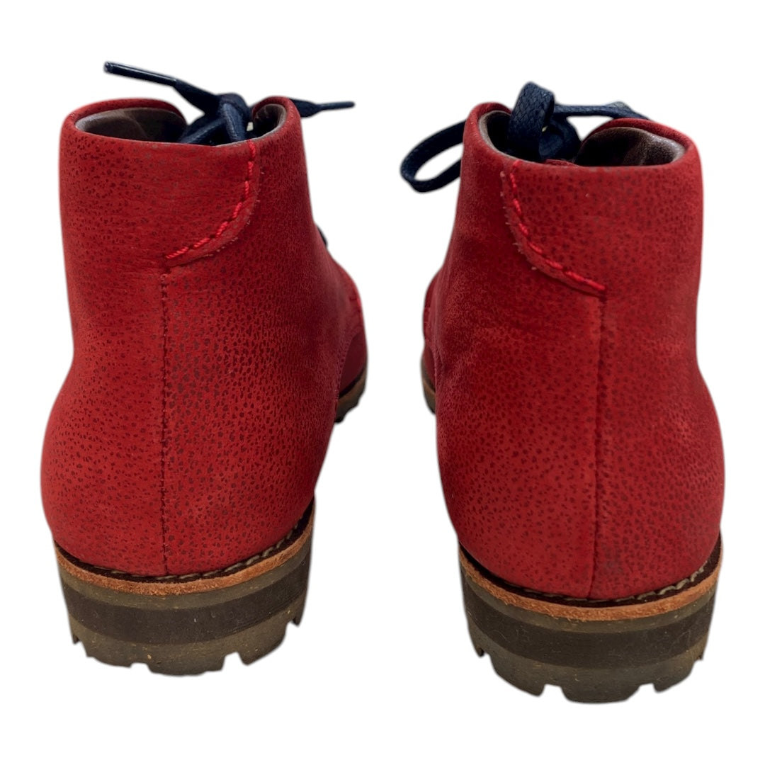 Boots Ankle Flats By MAMAHUHU In Red, Size:6