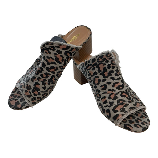 Sandals Heels Block By Cmc In Animal Print, Size:5