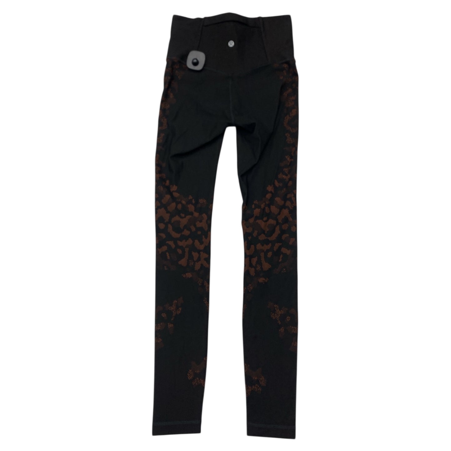 Athletic Leggings By Lululemon In Black & Orange, Size:6