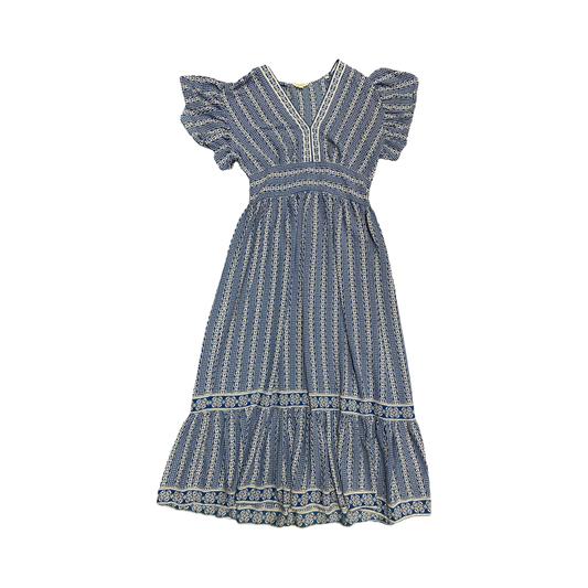 Dress Casual Maxi By Max Studio In Blue & White, Size:L