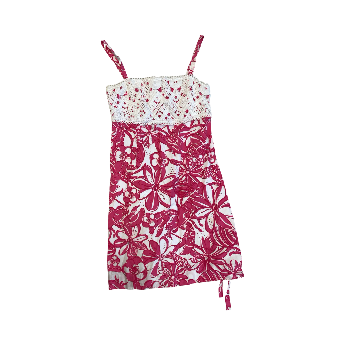 Dress Designer By Lilly Pulitzer In Pink & White, Size:4