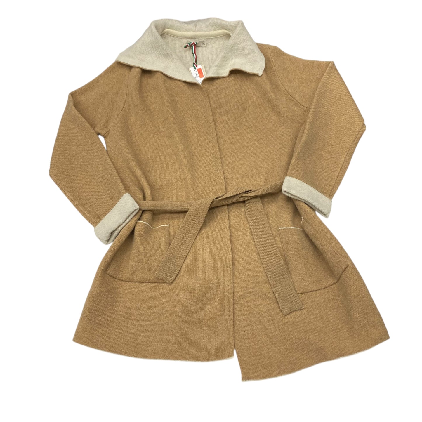 Sweater Cardigan By Cmc In Tan, Size:Xl