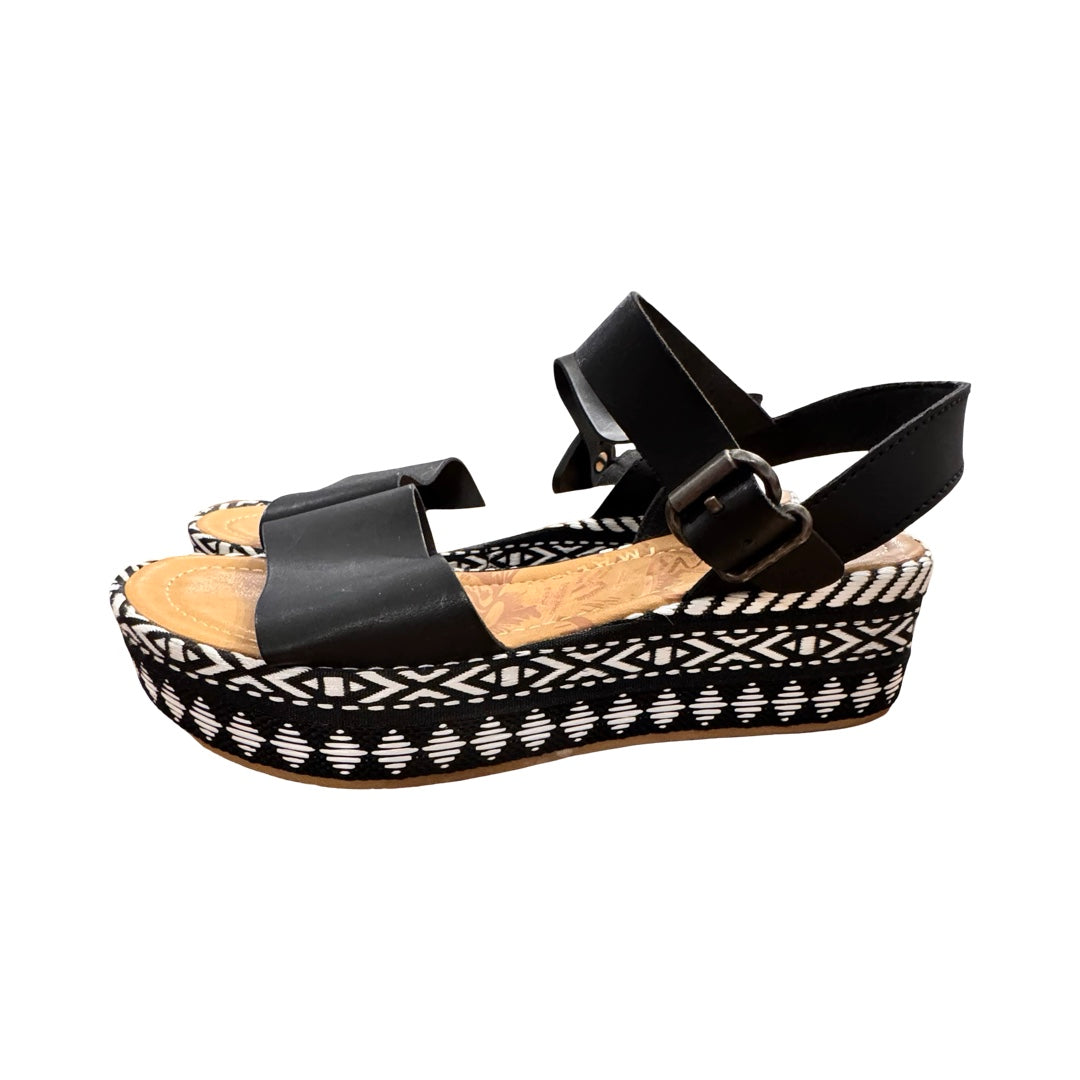 Sandals Heels Platform By Blowfish In Black & White, Size:8