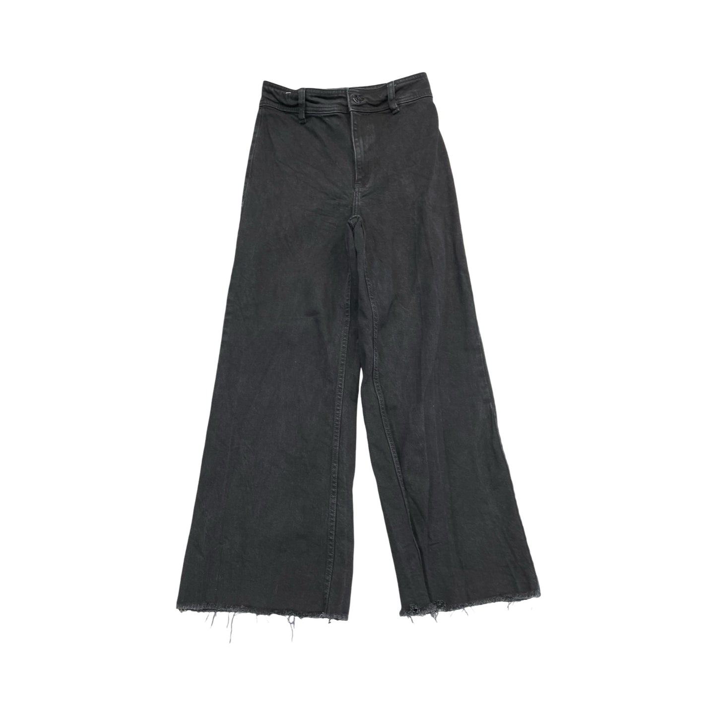 Jeans Wide Leg By Mng In Black Denim, Size:6