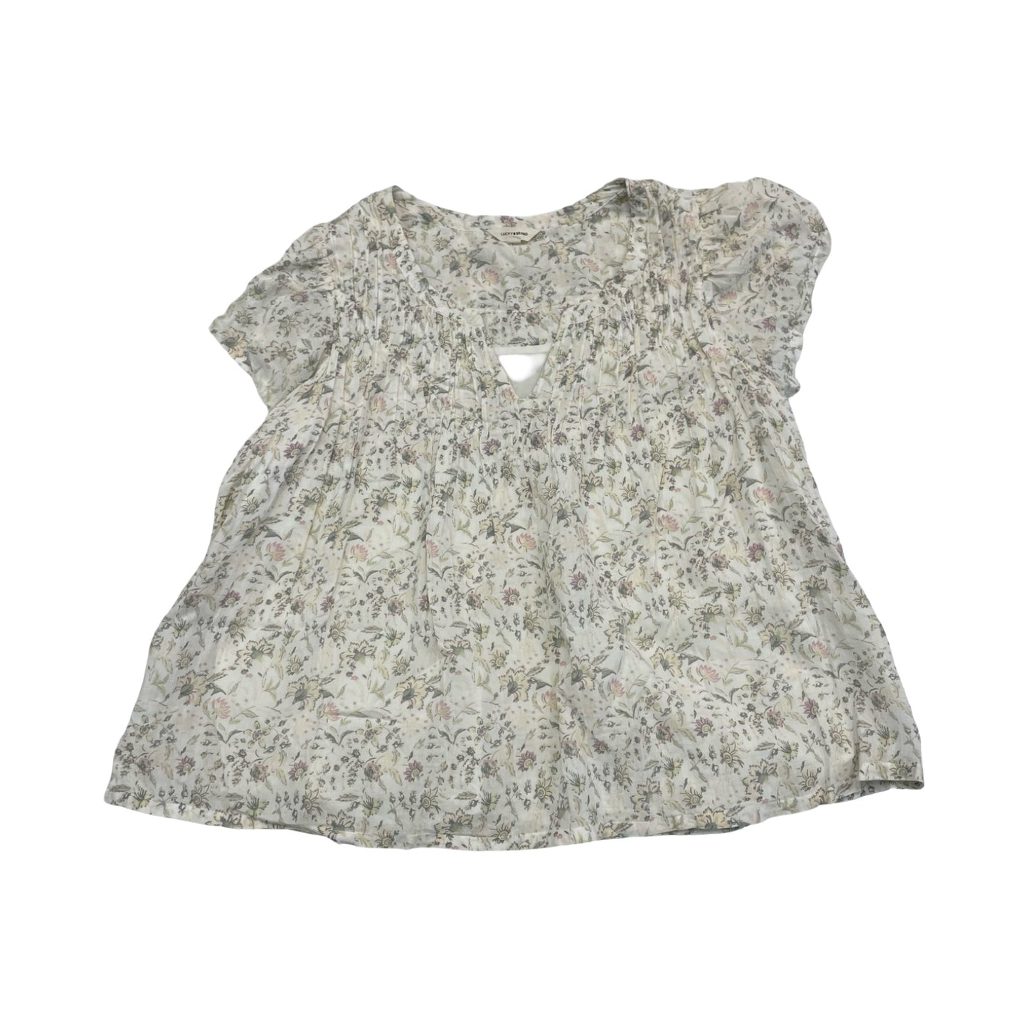 Top Ss By Lucky Brand In Floral Print, Size:L