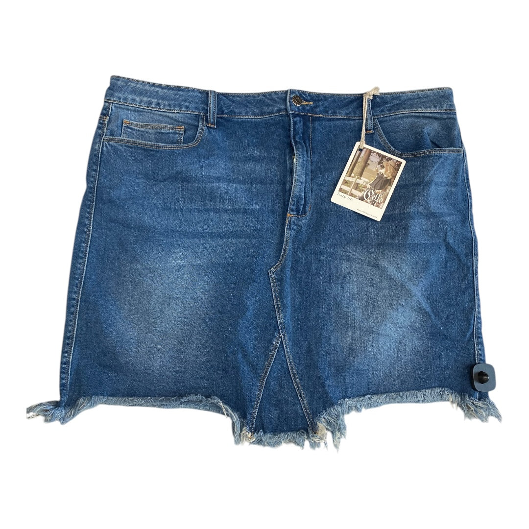 Skirt Mini & Short By Cmc In Blue Denim, Size:3X