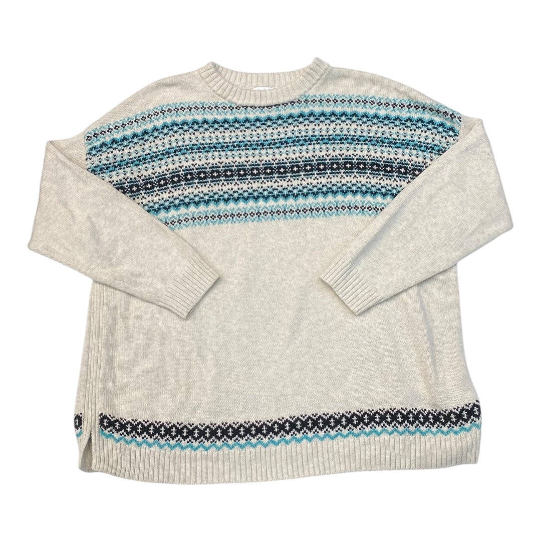 Sweater By J. Jill In Blue & Cream, Size:L