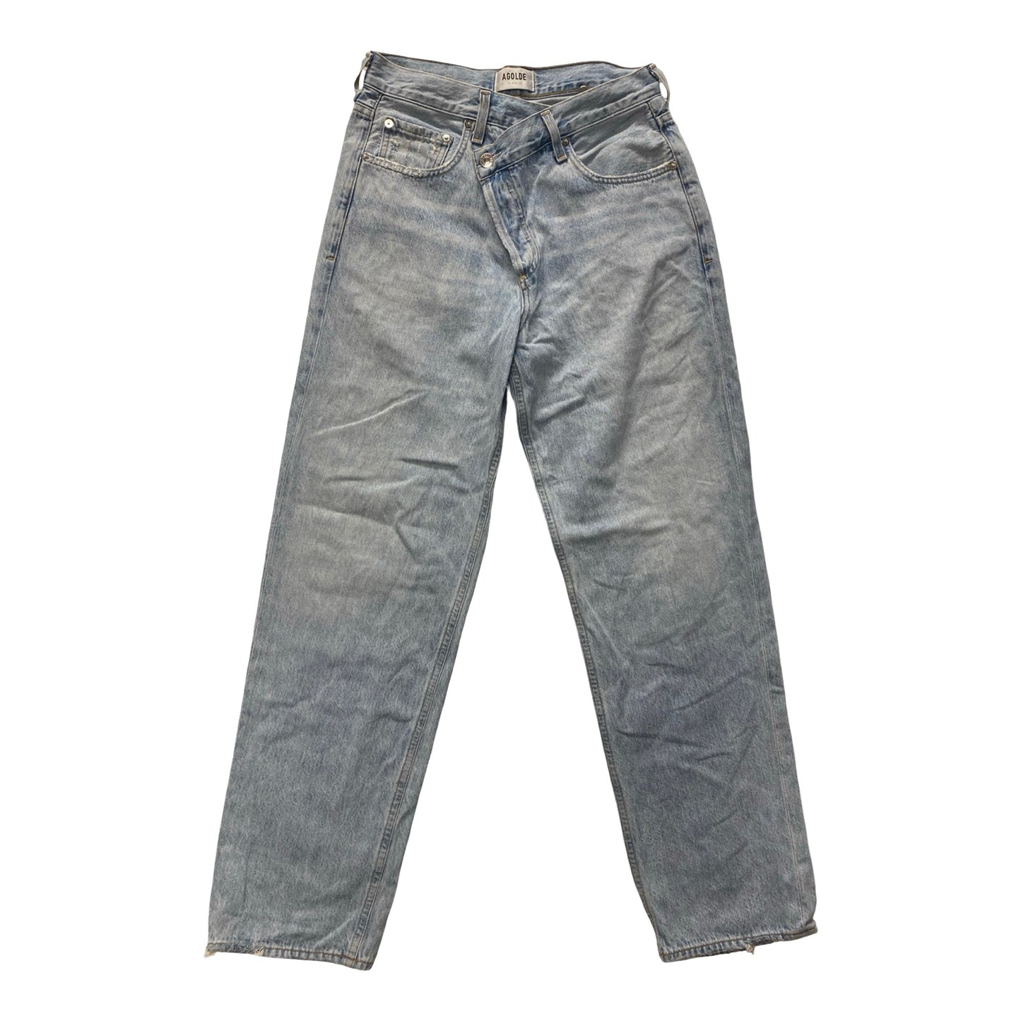 Jeans Straight By Agolde In Blue Denim, Size:2