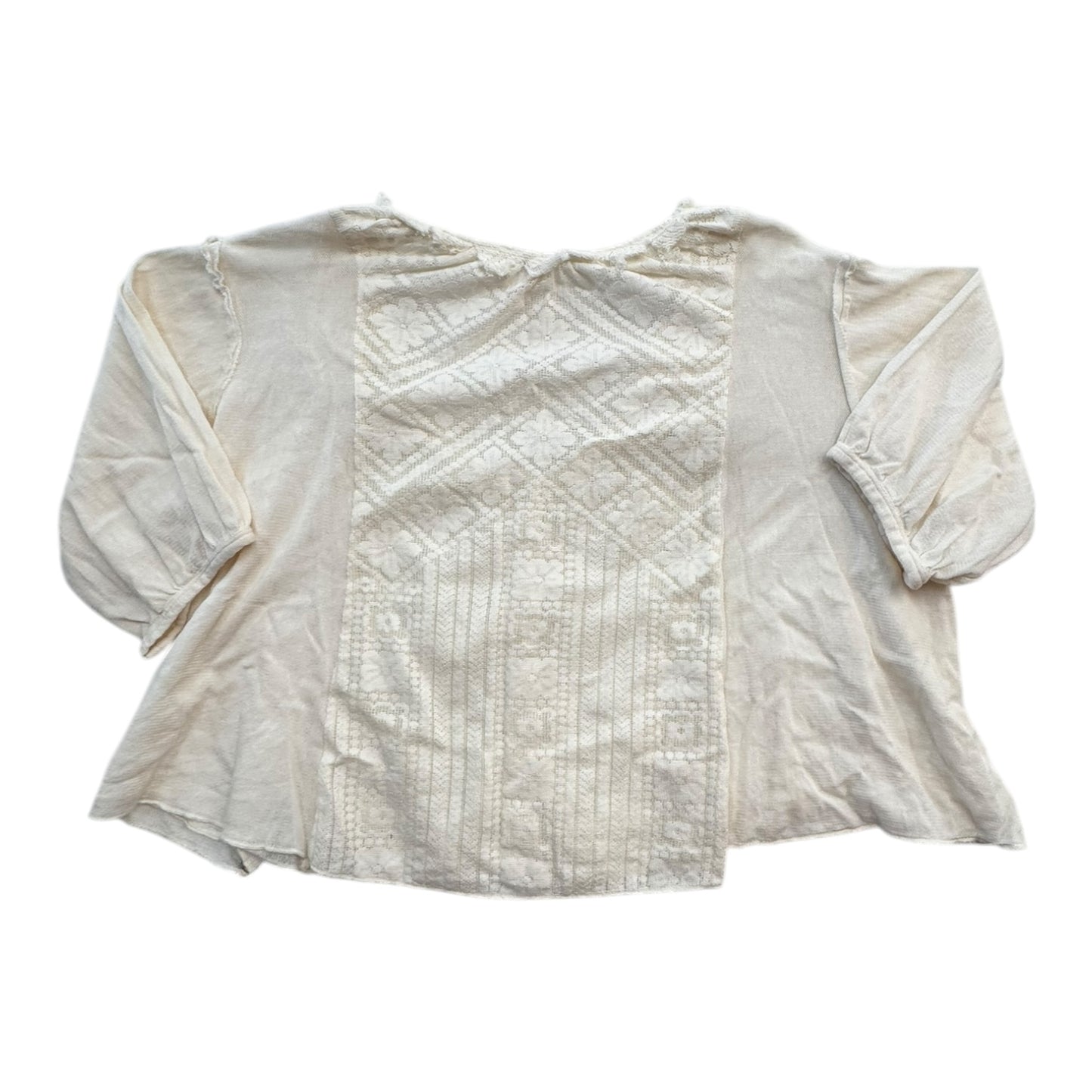 Top 3/4 Sleeve By Free People In Cream, Size:Xs