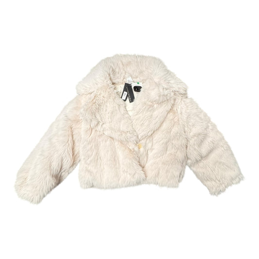 Coat Faux Fur & Sherpa By Banana Republic In Cream, Size:Xs