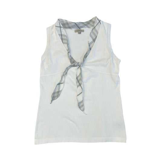Top Sleeveless Luxury Designer By Burberry In White, Size:L