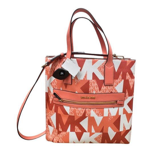Handbag Designer By Michael Kors In Pink & White, Size:Large