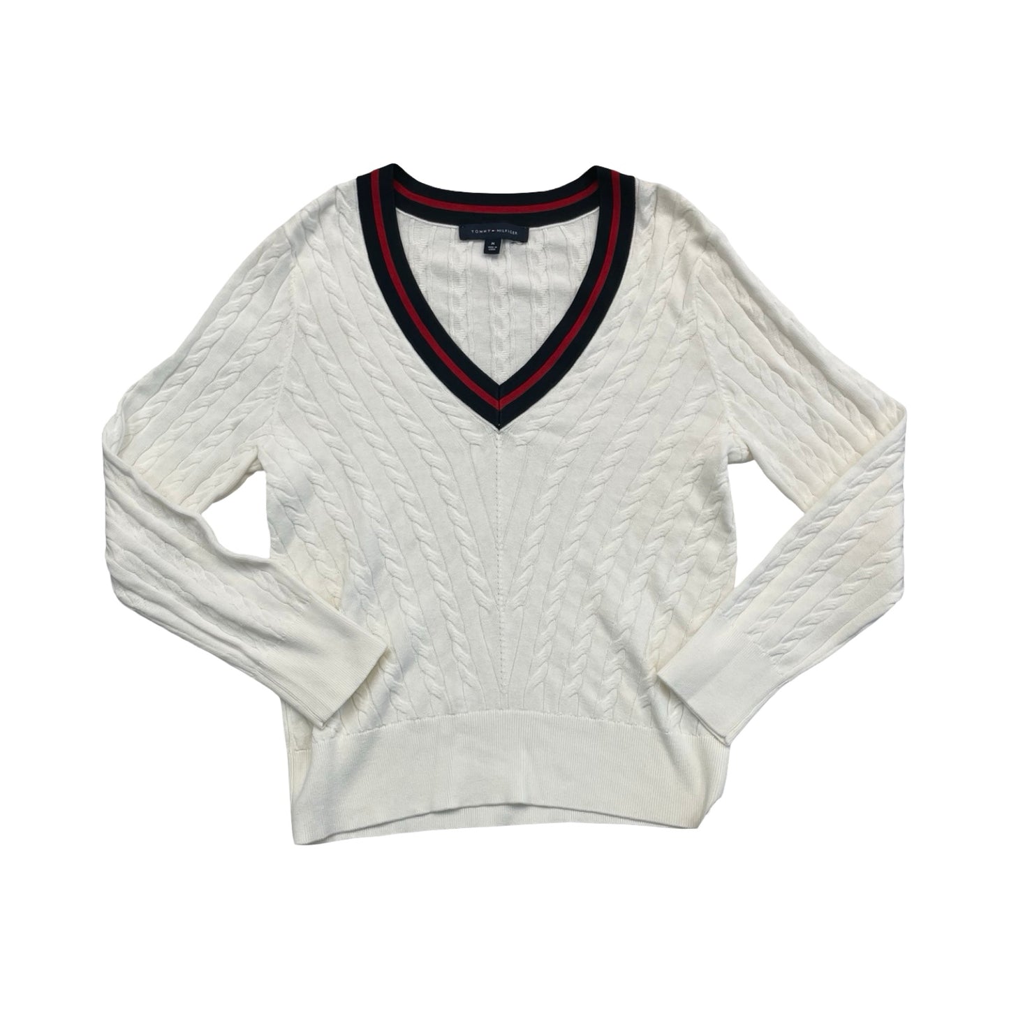 Sweater By Tommy Hilfiger In Blue Red & White, Size:M