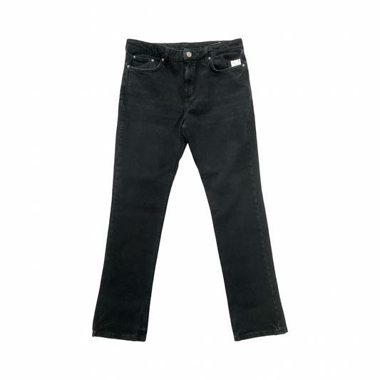 Jeans Straight By Zara In Black Denim, Size:10