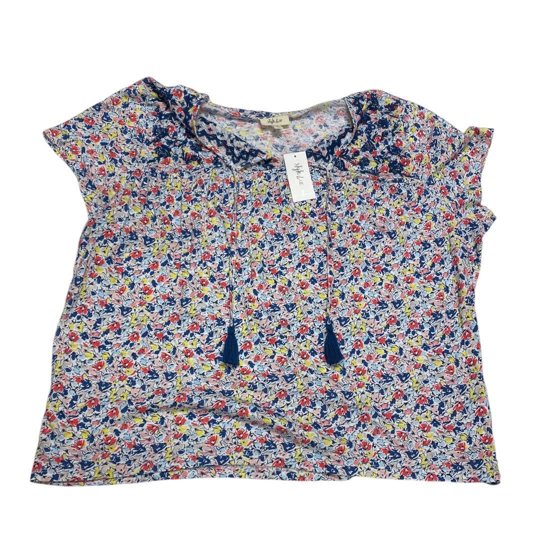 Top Ss By Style And Company In Floral Print, Size:3X