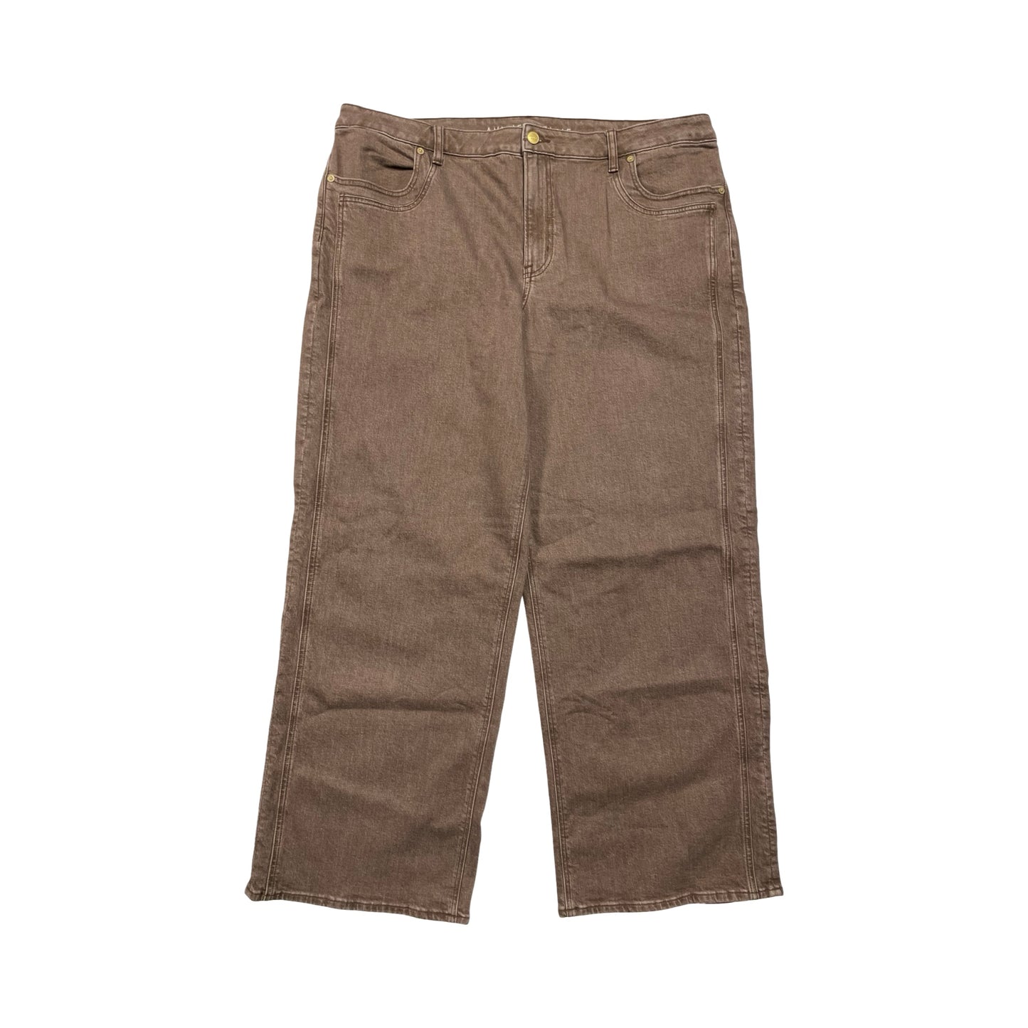 Jeans Wide Leg By American Eagle In Brown, Size:20