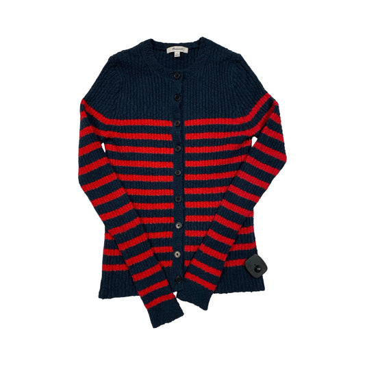 Sweater Cardigan By Madewell In Blue & Red, Size:M