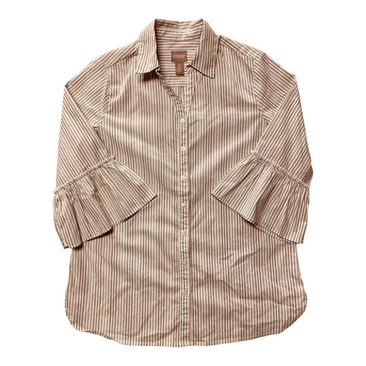 Top 3/4 Sleeve By Chicos In Striped Pattern, Size:S