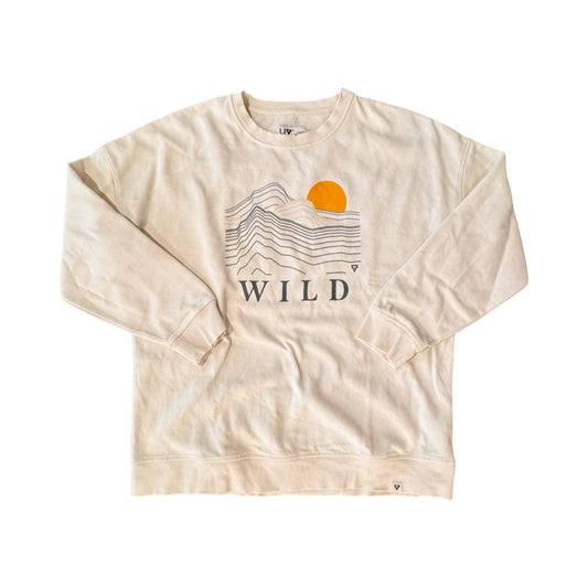 Athletic Sweatshirt Crewneck By LIV OUTDOOR In Cream, Size:L
