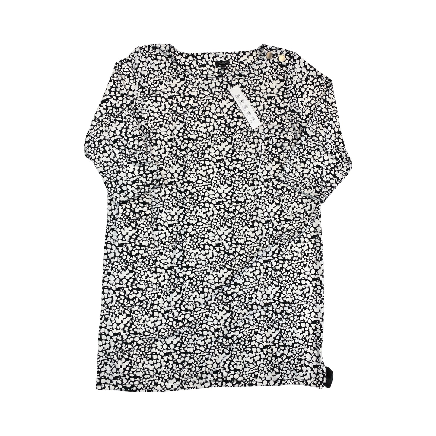 Dress Casual Midi By Talbots In Black & White, Size:2X