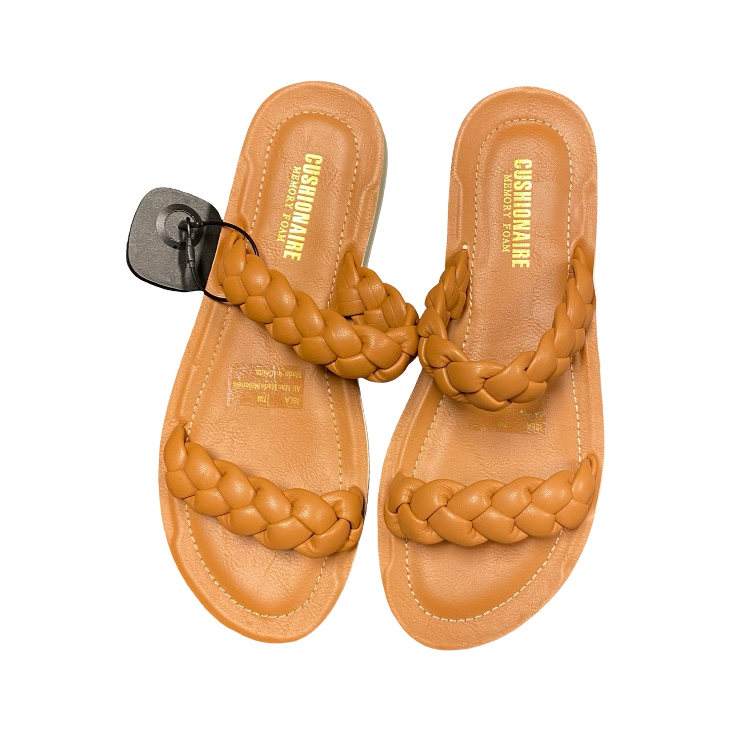 Sandals Flats By Cushionaire In Tan, Size:7.5