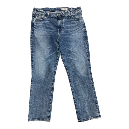 Jeans Straight By Ag Jeans In Blue Denim, Size:16