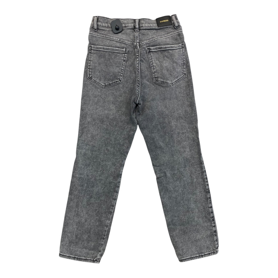 Jeans Straight By Express In Black Denim, Size:4