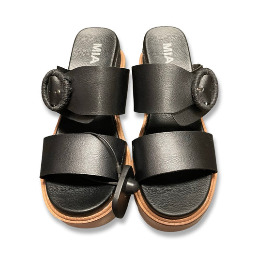 Sandals Heels Platform By Mia In Black, Size:8.5