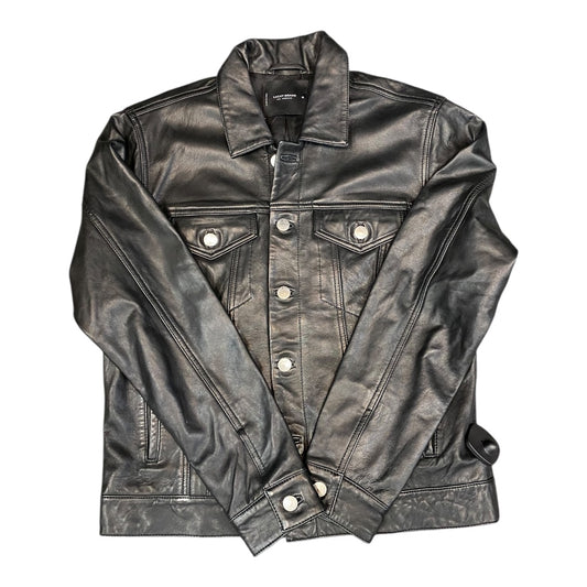 Jacket Leather By Lucky Brand In Black, Size:M