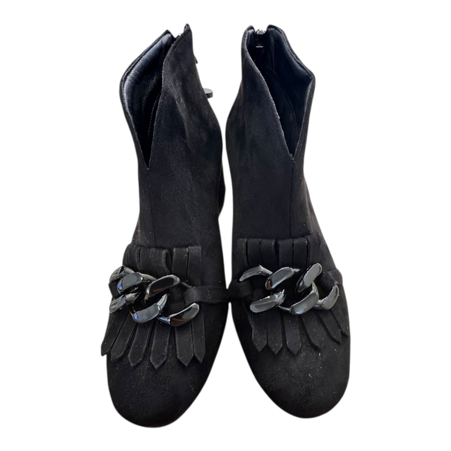 Boots Ankle Heels By Clothes Mentor In Black, Size:7.5