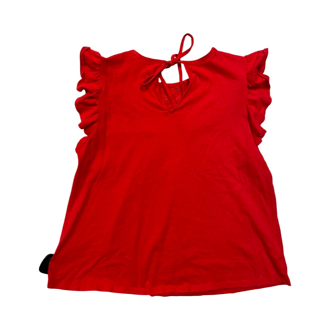 Top Sleeveless By Loft In Red, Size:S