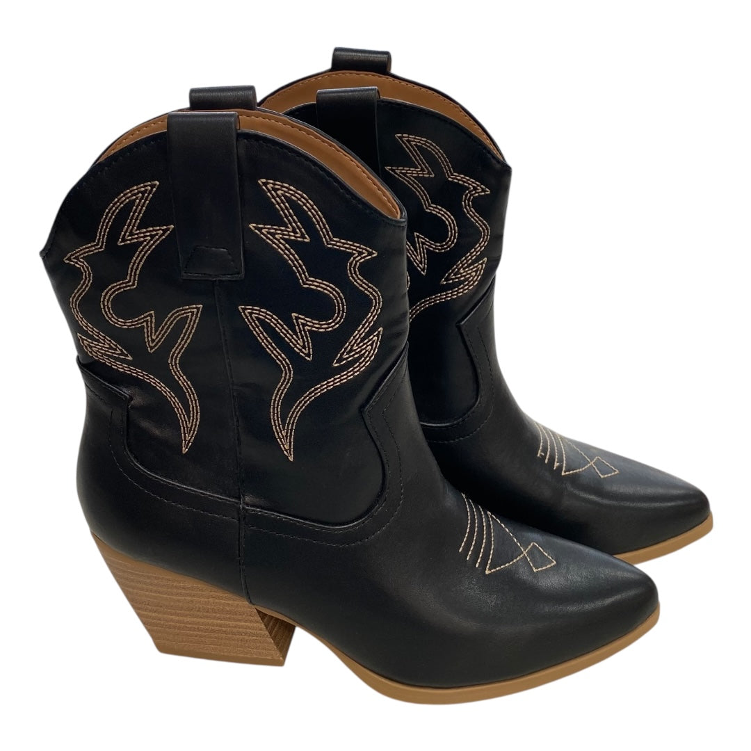 Boots Ankle Heels By Soda In Black, Size:8