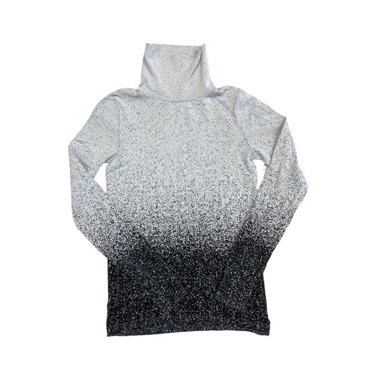 Athletic Top Ls Collar By Athleta In Black & White, Size:L