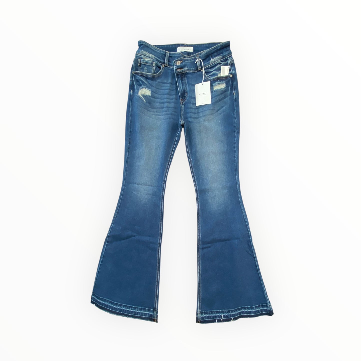 Jeans Flared By Kancan In Blue Denim, Size:8