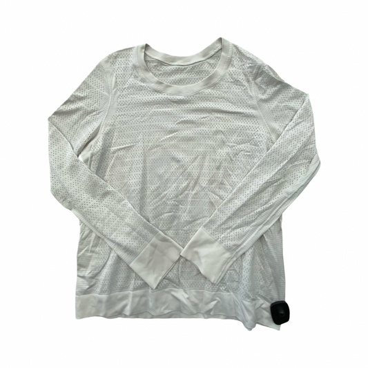 Athletic Top Ls Collar By Lululemon In White, Size:M