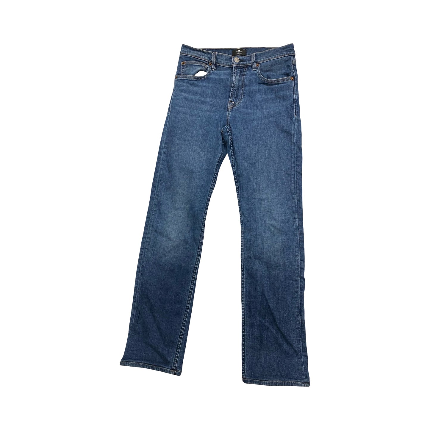 Jeans Straight By 7 For All Mankind In Blue Denim, Size:6