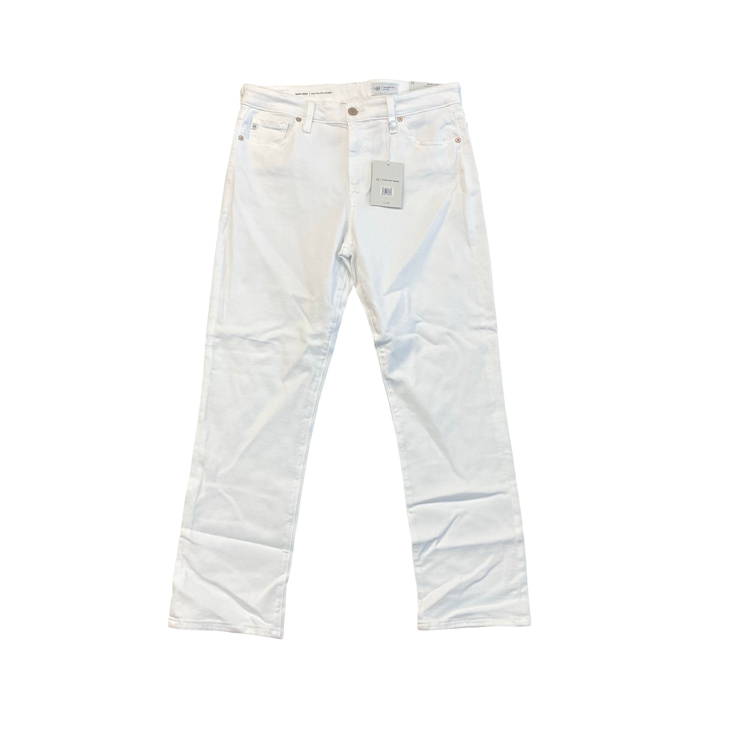 Jeans Straight By Ag Jeans In White, Size:14