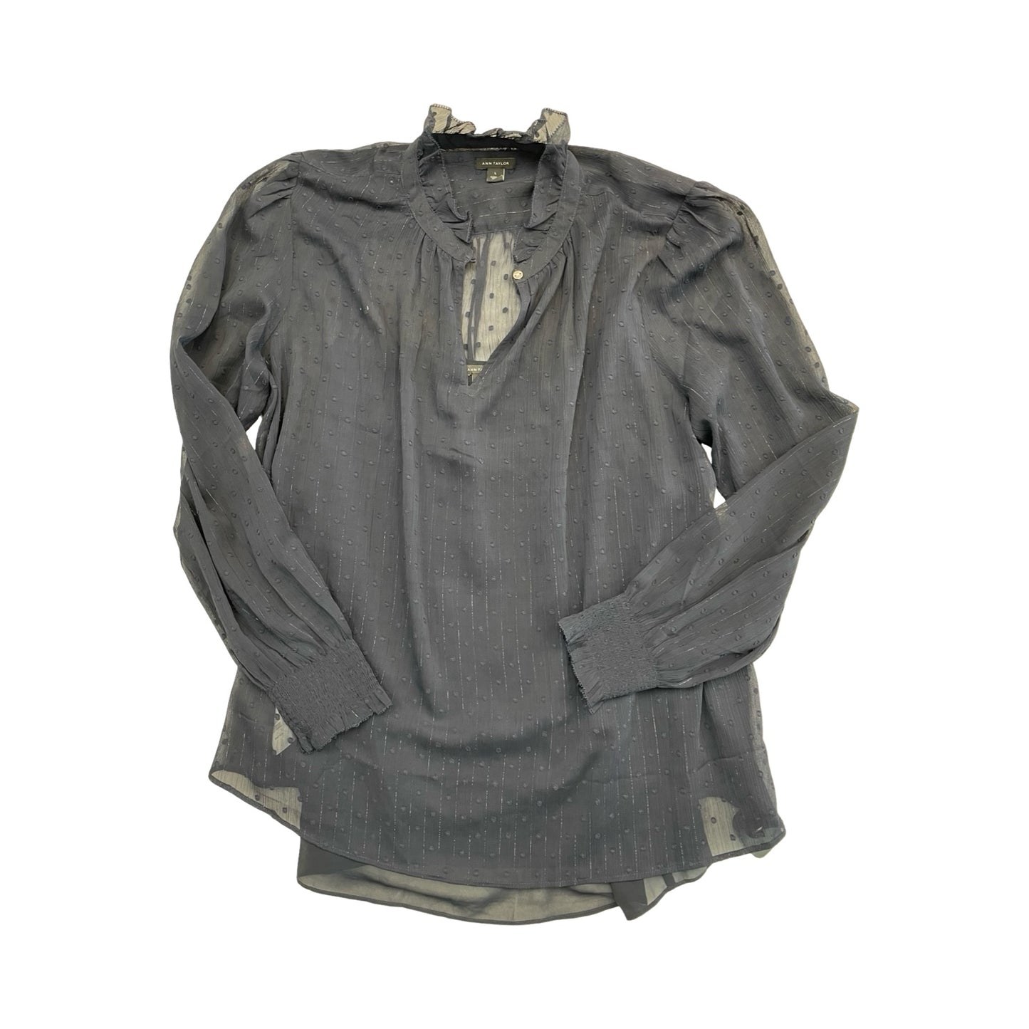 Top Ls By Ann Taylor In Navy, Size:L