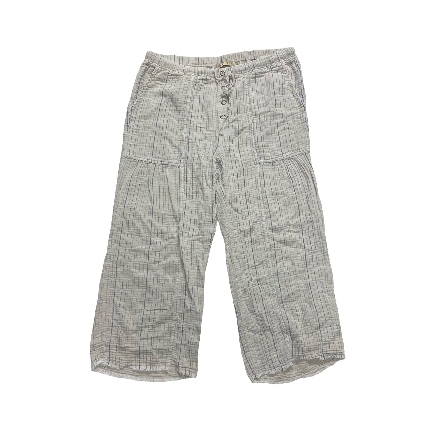 Pants Cropped By Xcvi In Blue & Tan, Size:L
