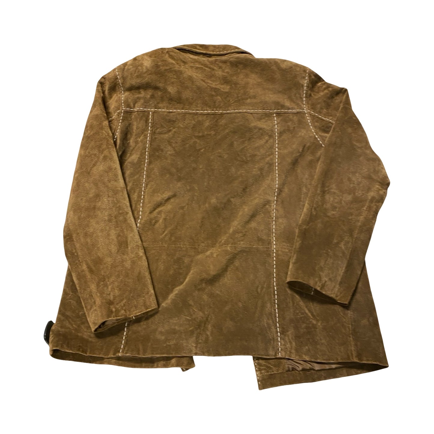Jacket Leather By Brandon Thomas In Brown, Size:Xl