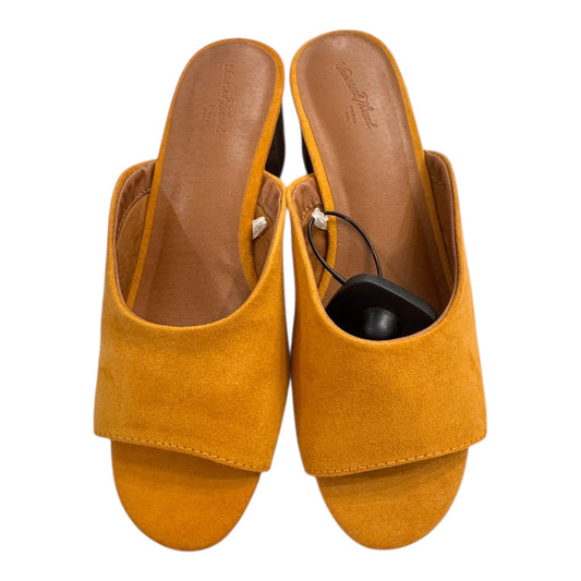 Sandals Heels Block By Universal Thread In Yellow, Size:6