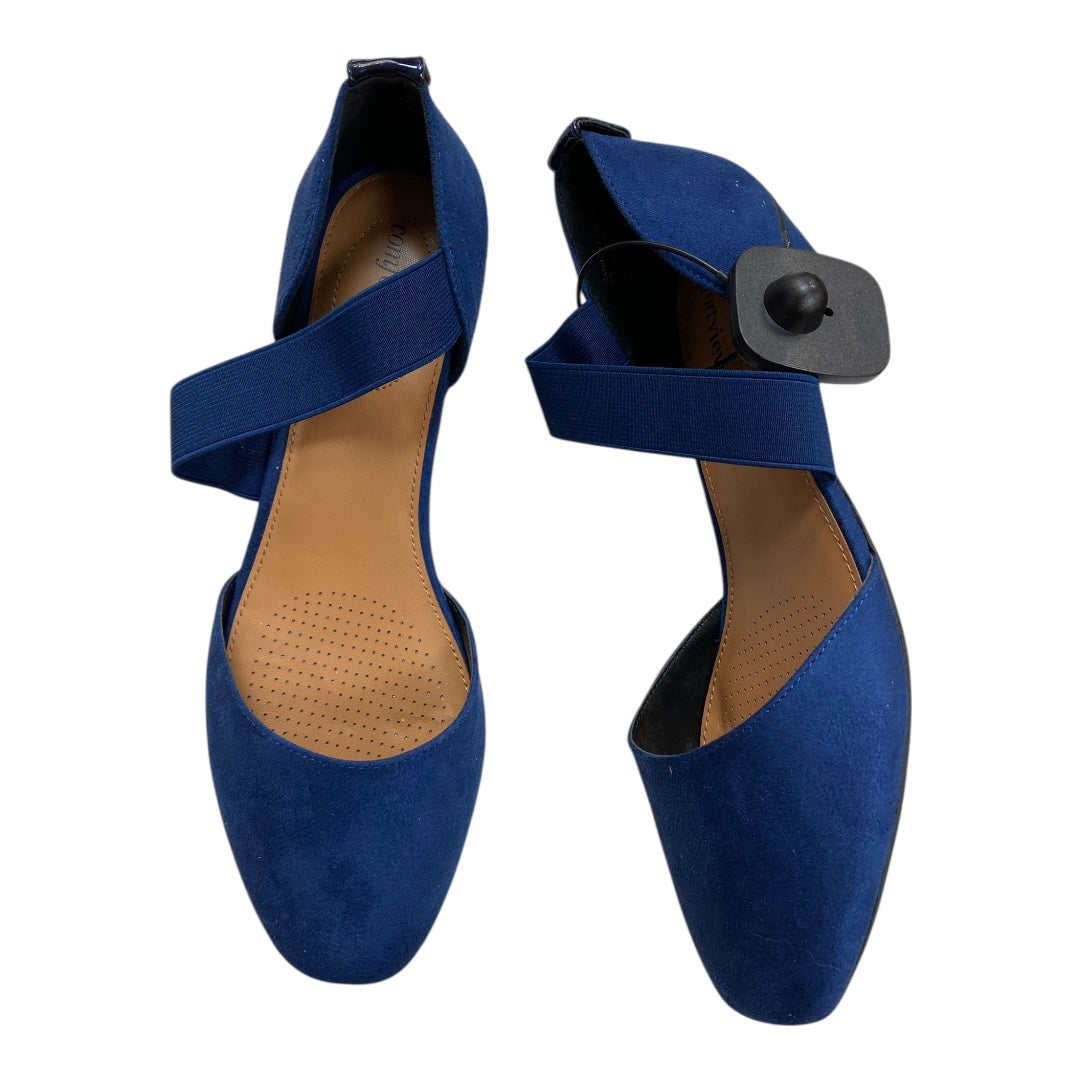 Shoes Heels Block By Comfortview In Blue, Size:8