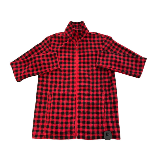 Jacket Fleece By Lands End In Black & Red, Size:Xs