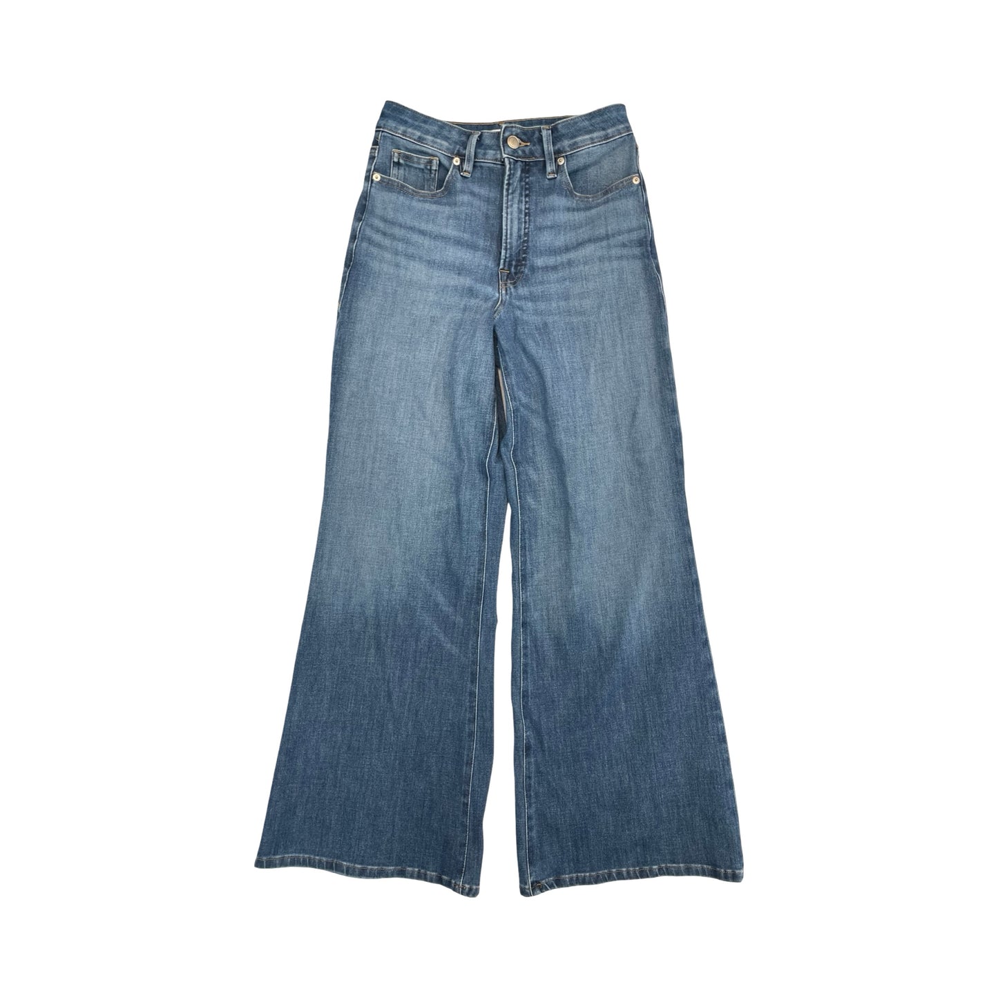 Jeans Wide Leg By Good American In Blue Denim, Size:4