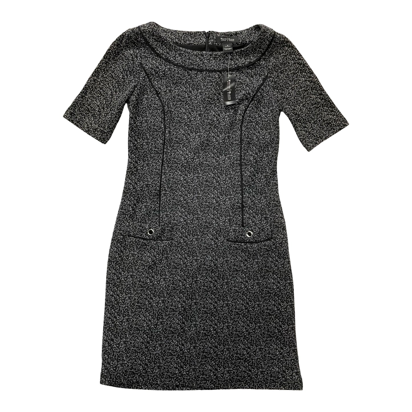 Dress Casual Midi By White House Black Market In Black & White, Size:4