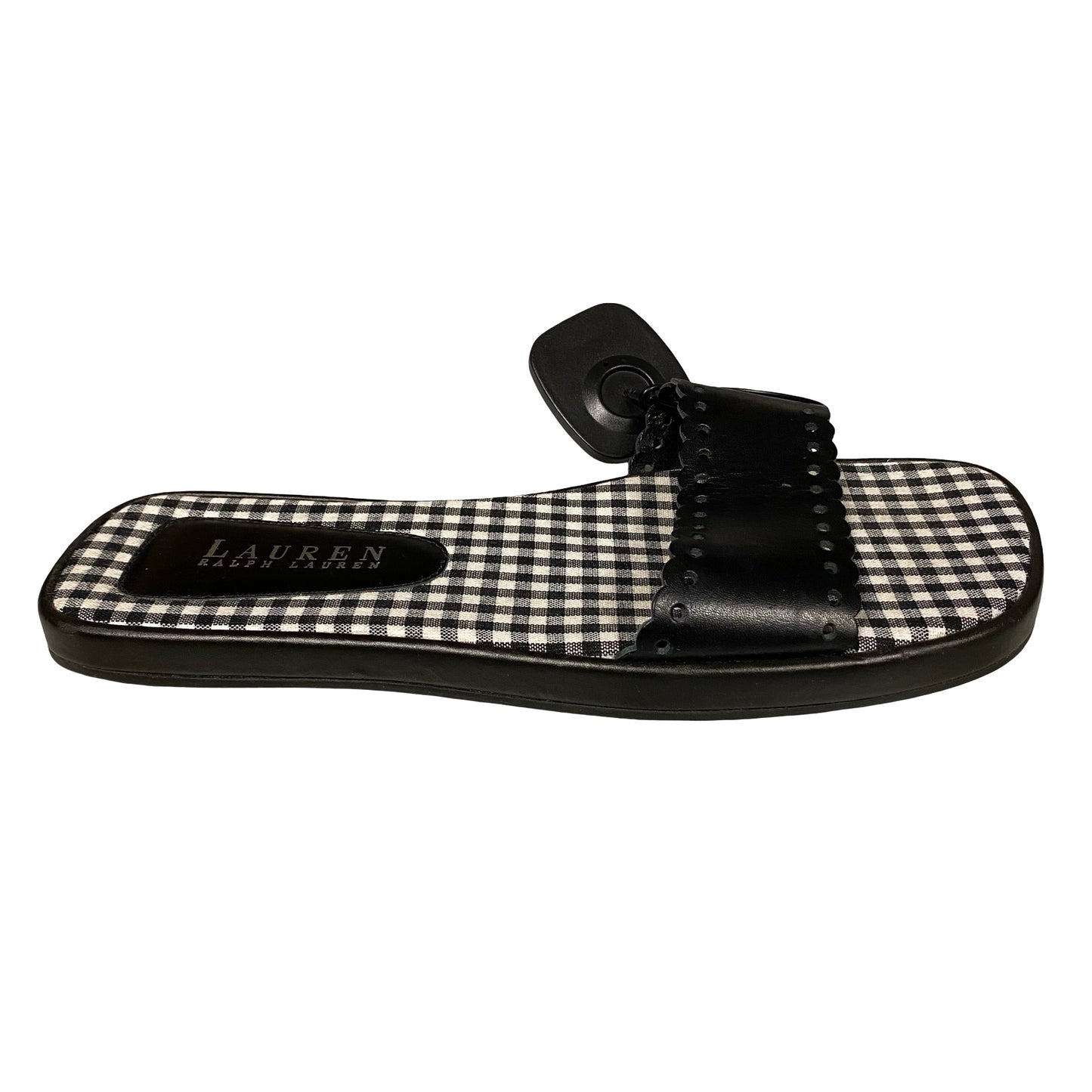 Sandals Flats By Ralph Lauren In Black & White, Size:7