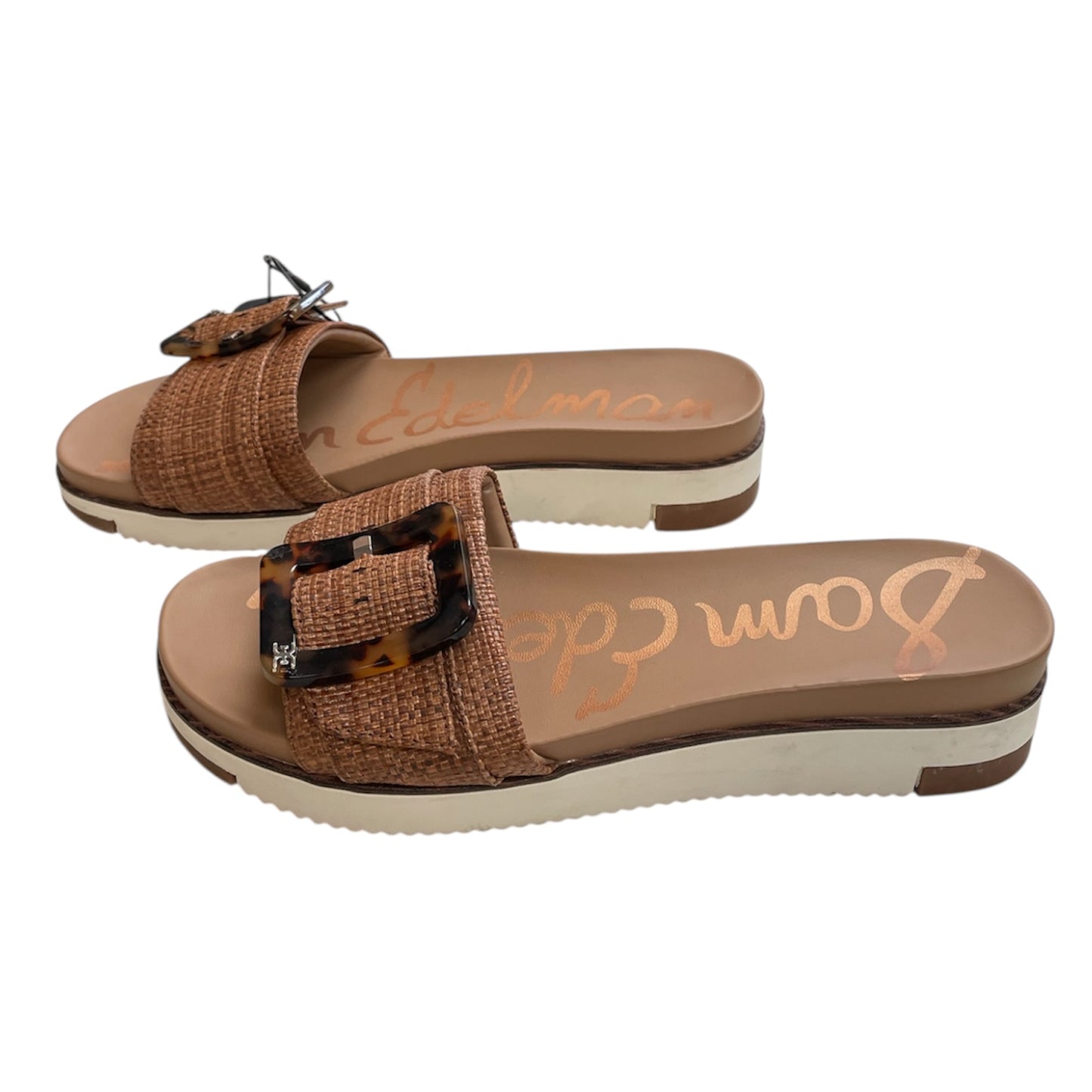 Sandals Heels Block By Sam Edelman In Tan, Size:8
