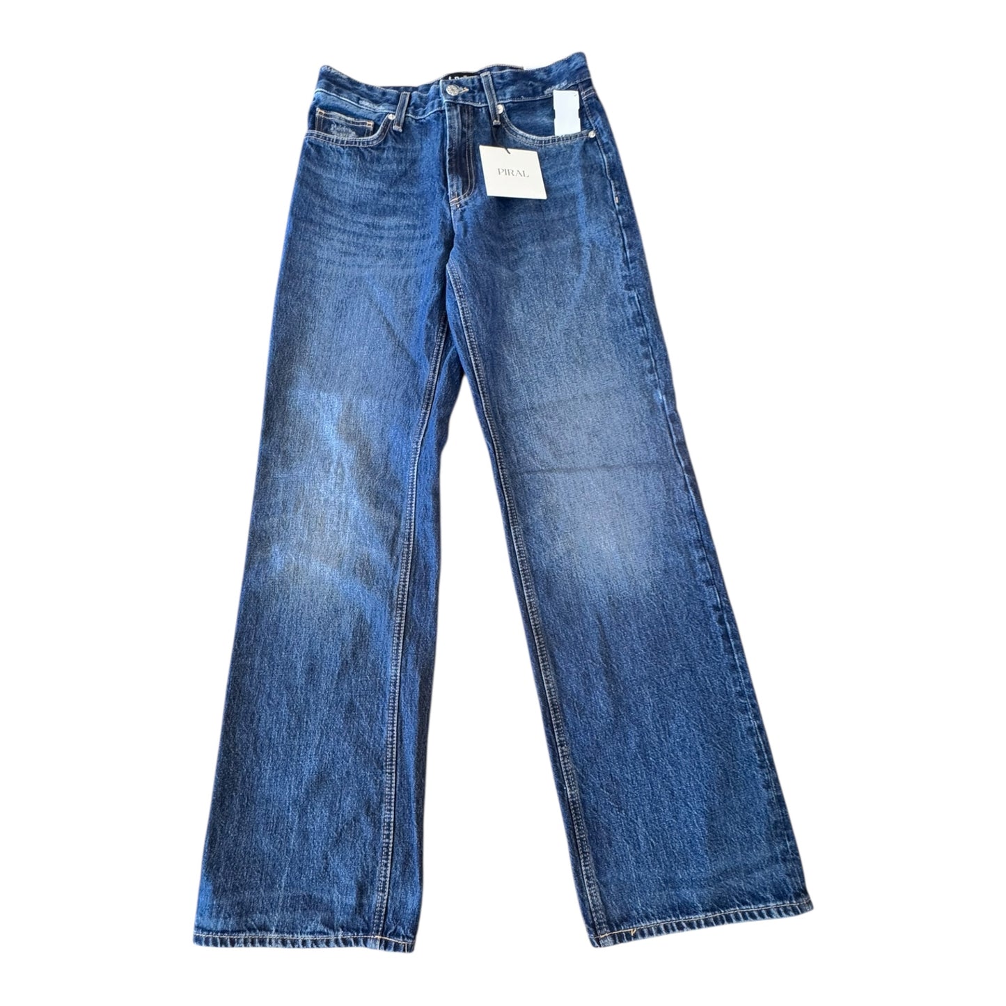 Jeans Wide Leg By PIRAL In Blue Denim, Size:6