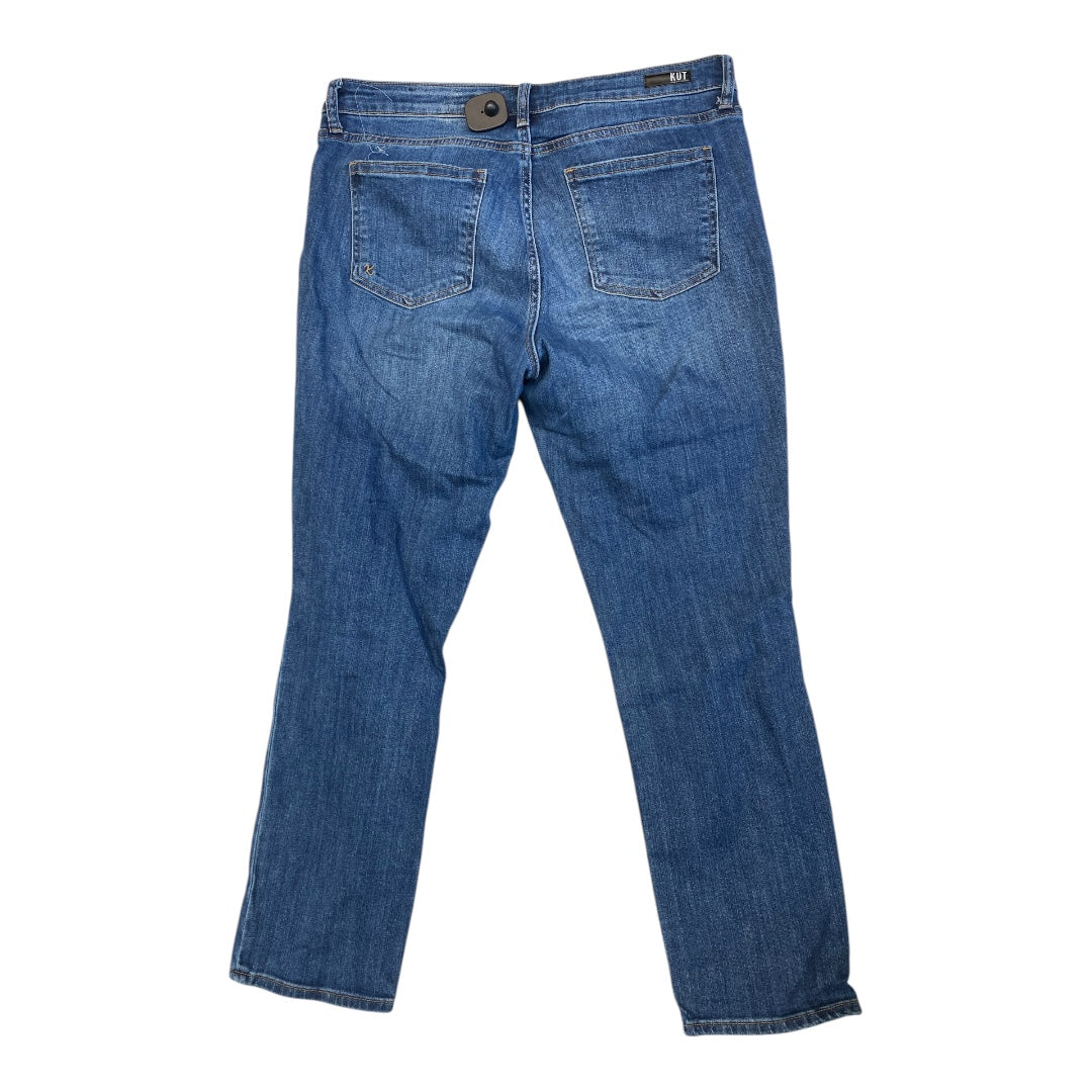 Jeans Flared By Kut In Blue Denim, Size:12